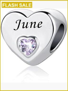12 Birthstone Heart Charms for Charm Bracelets Necklace